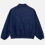 Kids' Denim Bomber Jacket in Dark Blue - back
