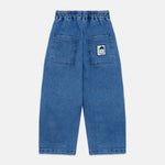 Kids' Pom Pom Dog Denim Trousers in Blue - back