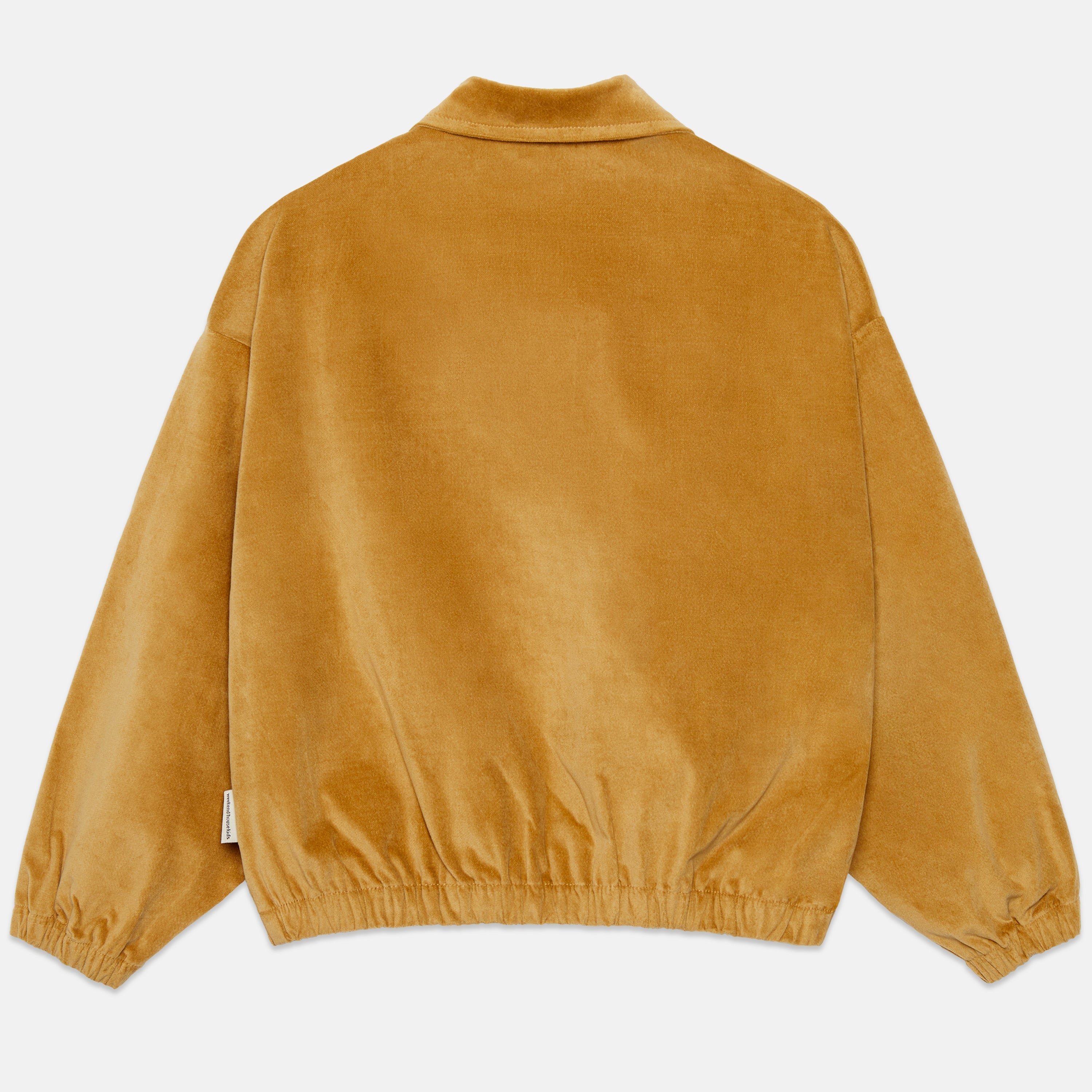 Kids' City Mayor Velvet Bomber Jacket in Caramel - back