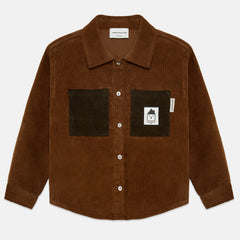 Weekend House Kids Weekend City kids corduroy shirt in brown — front