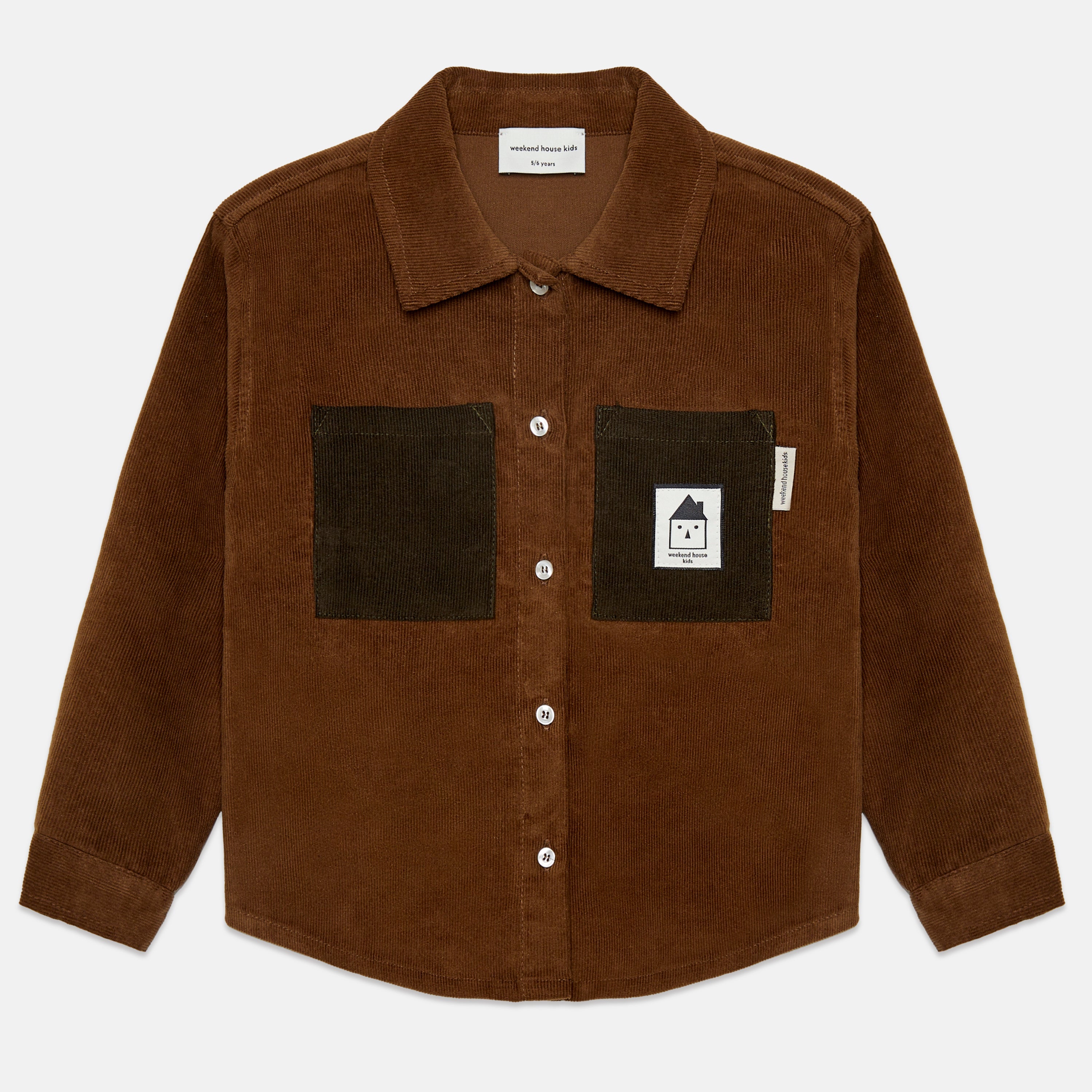 Kids' Corduroy Shirt in Brown - front