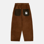 Kids' Pom Pom Dog Corduroy Trousers in Brown - back