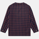 Kids' Pom Pom Dog Embroidered Poplin Shirt in Blue & Red - back