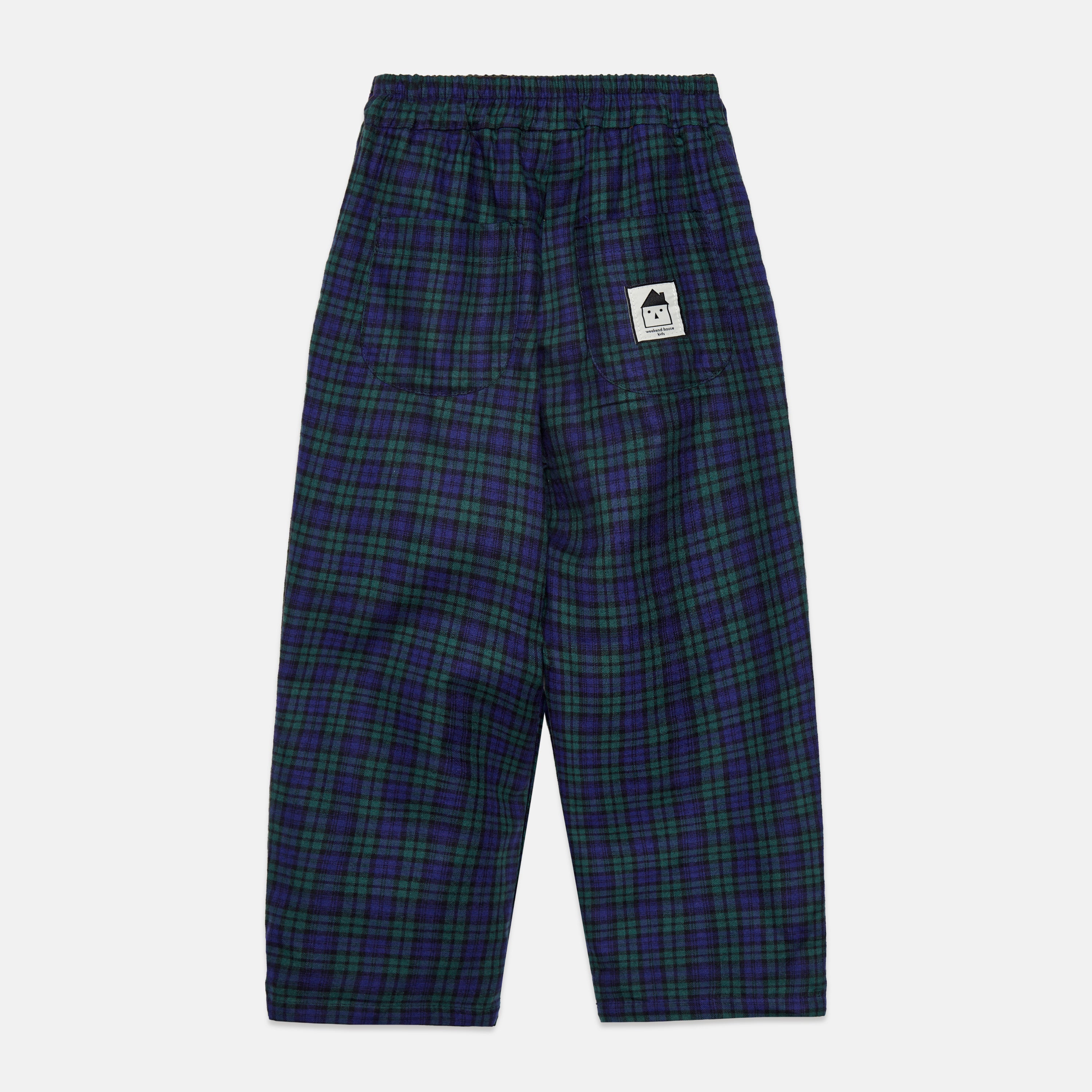 Kids' Checked Trousers in Blue - back