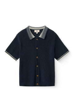 Copenhagen Colors boys knitted pattern cotton shirt with contrast