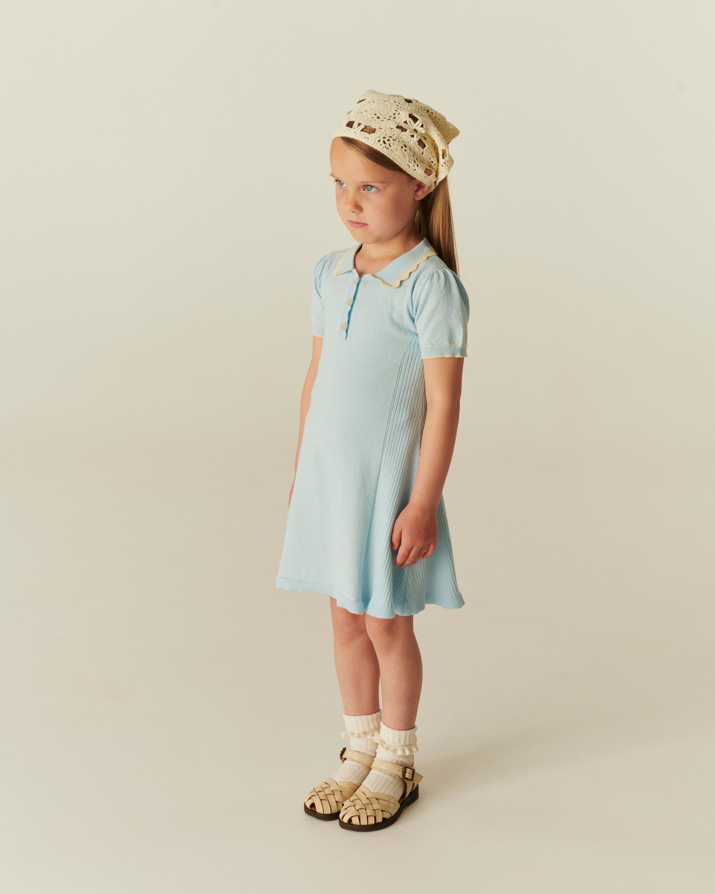 Copenhagen Colors girls knitted peplum polo dress in cotton