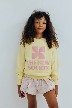 The New Society kids logo sweatshirt in soft lemon