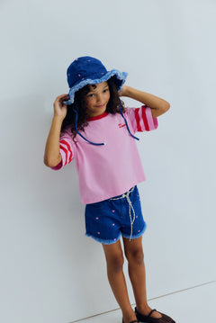 The New Society kids t-shirt in pink lavender