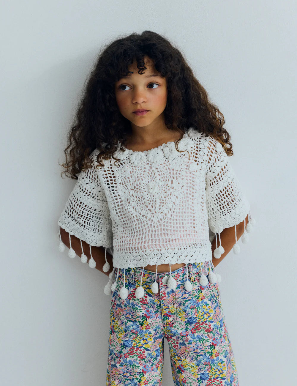 The New Society girls pants in Verbena floral print