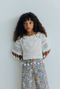 The New Society girls pants in Verbena floral print