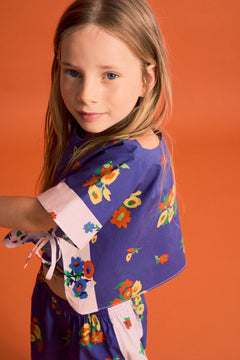 Maison Mangostan girls floral patchwork top