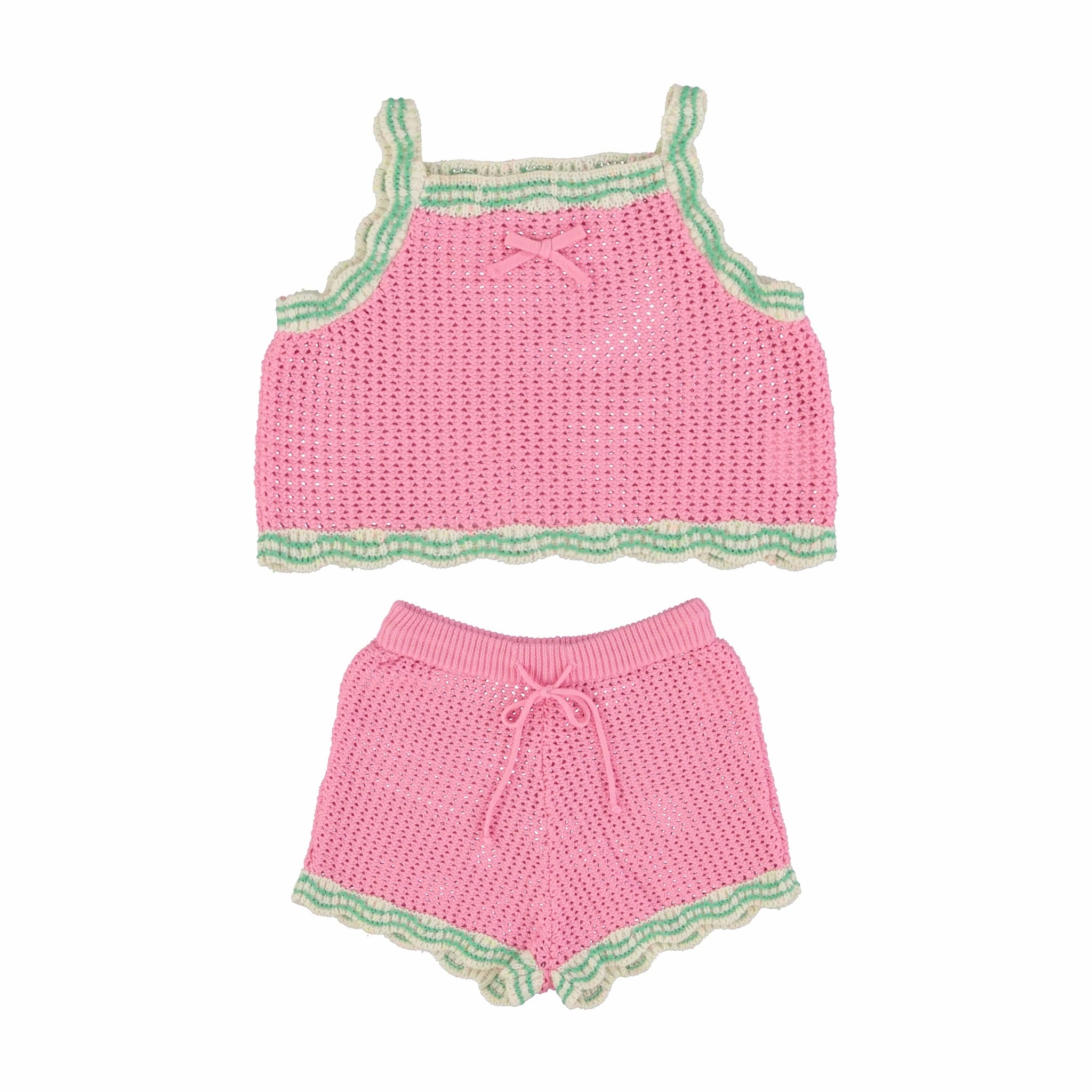 Girls' Marina Crochet Knit Top & Shorts Set by Bebe Organic