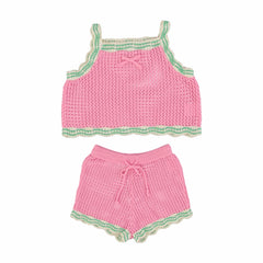 Girls' Marina Crochet Knit Top & Shorts Set by Bebe Organic