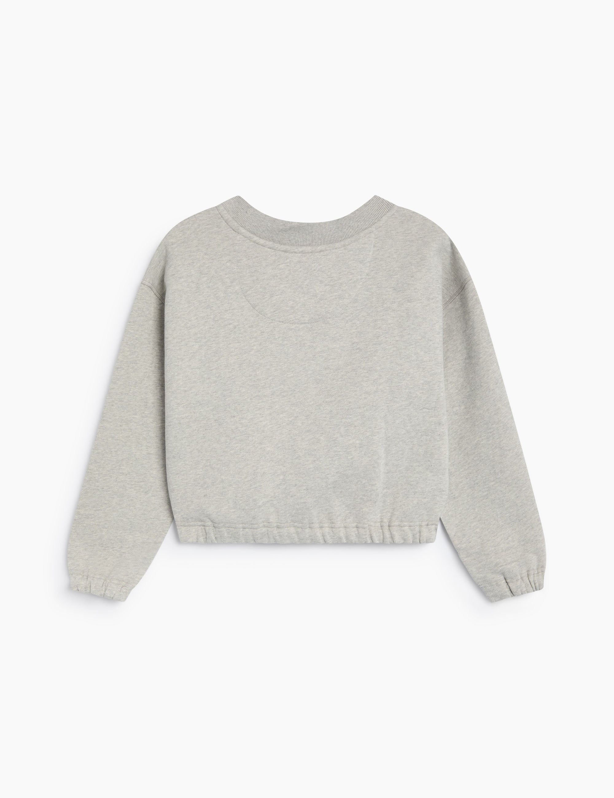 Girls' Mochi Cropped V-Neck Sweatshirt in Grey by The New Society