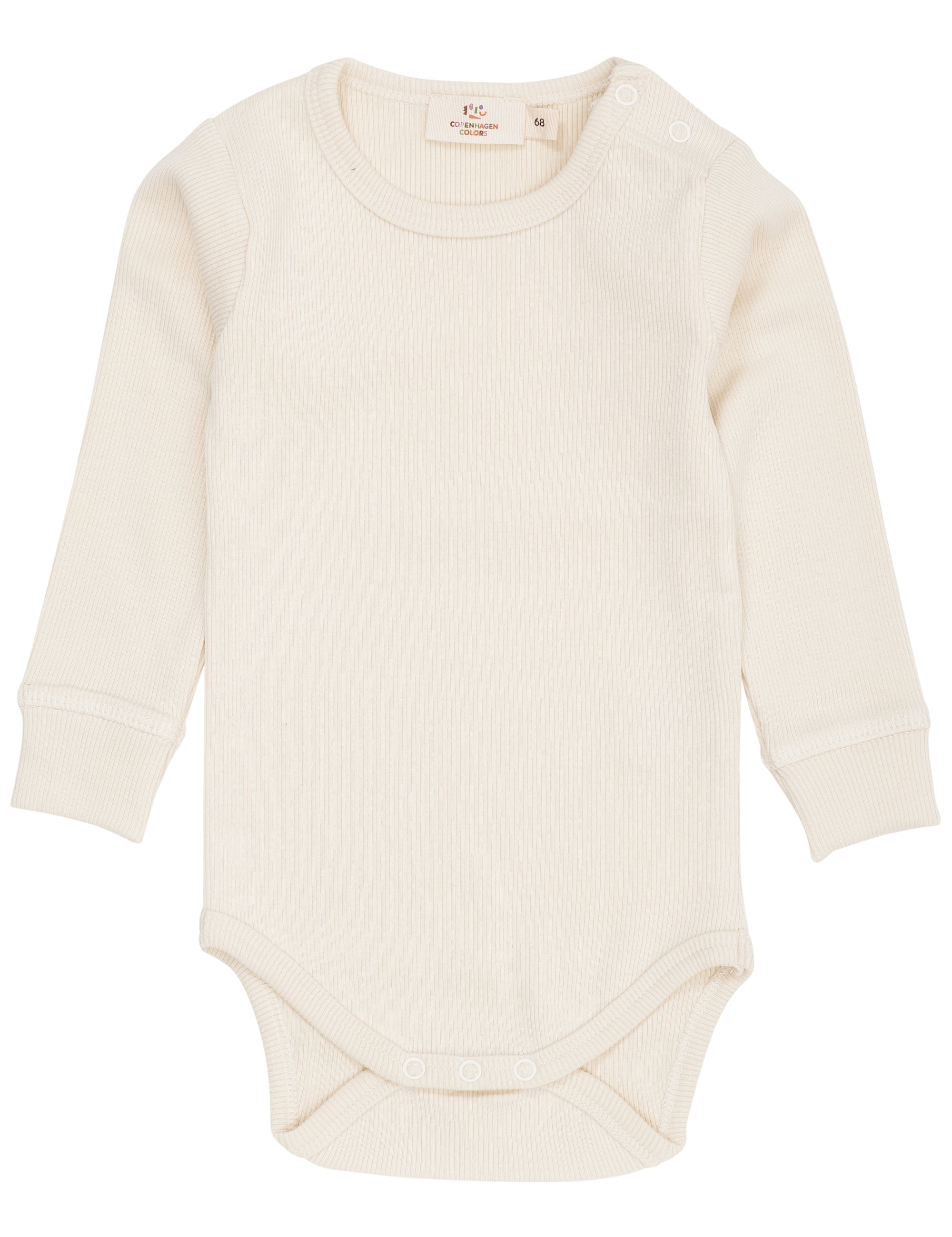 Copenhagen Colors baby modal ribbed long-sleeve bodysuit in cream