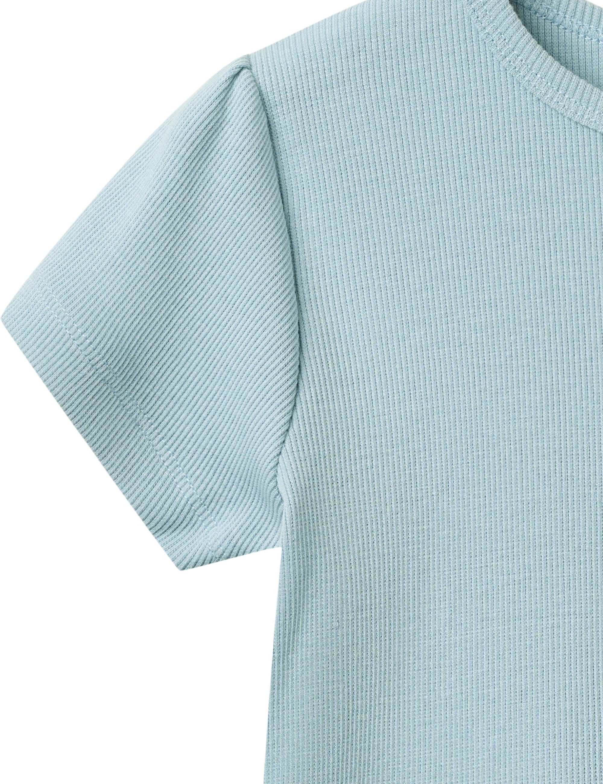 Copenhagen Colors girls modal ribbed ruffle-sleeve t-shirt in dusty blue
