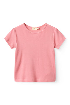Copenhagen Colors girls modal ribbed ruffle-sleeve t-shirt in pink