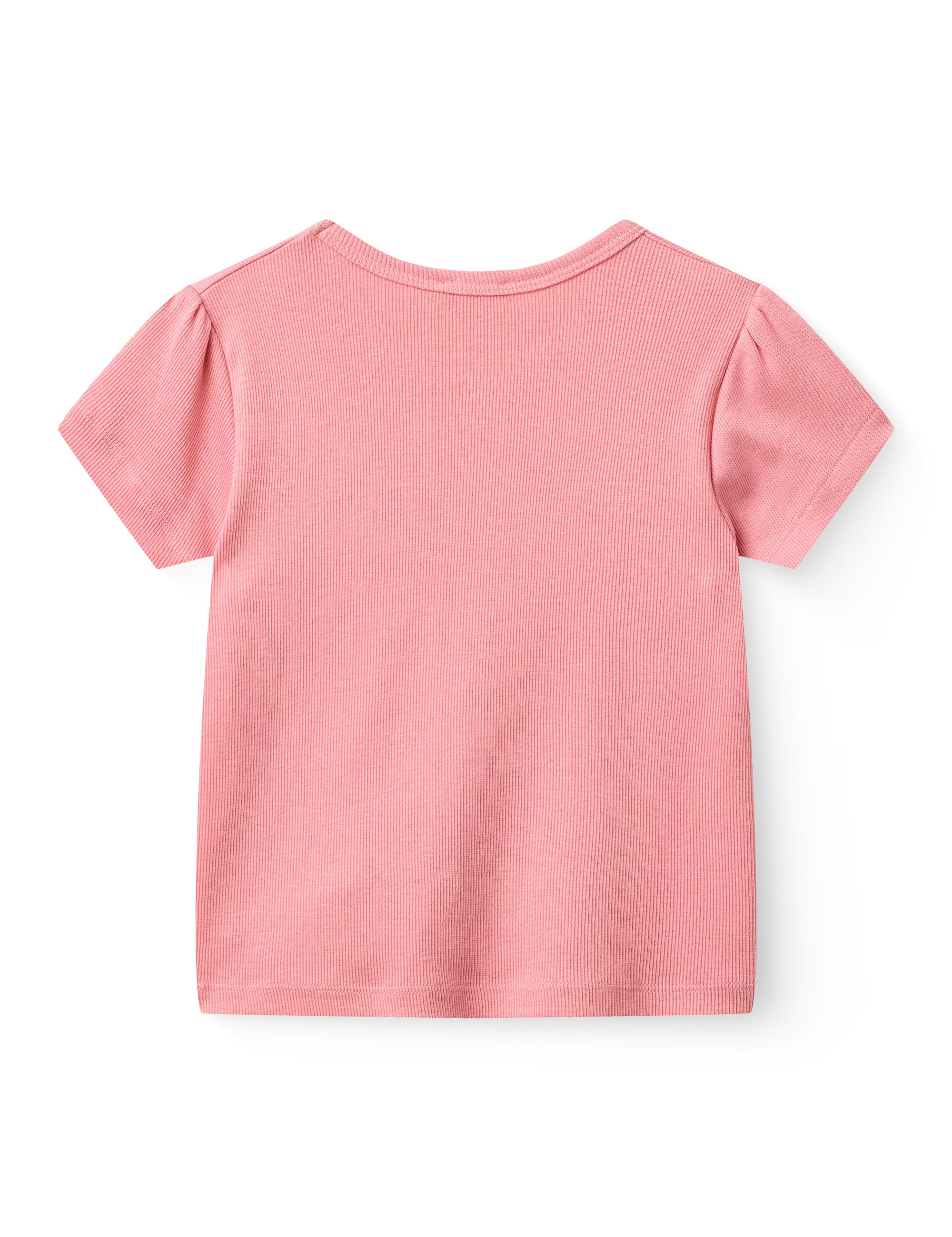 Copenhagen Colors girls modal ribbed ruffle-sleeve t-shirt in pink