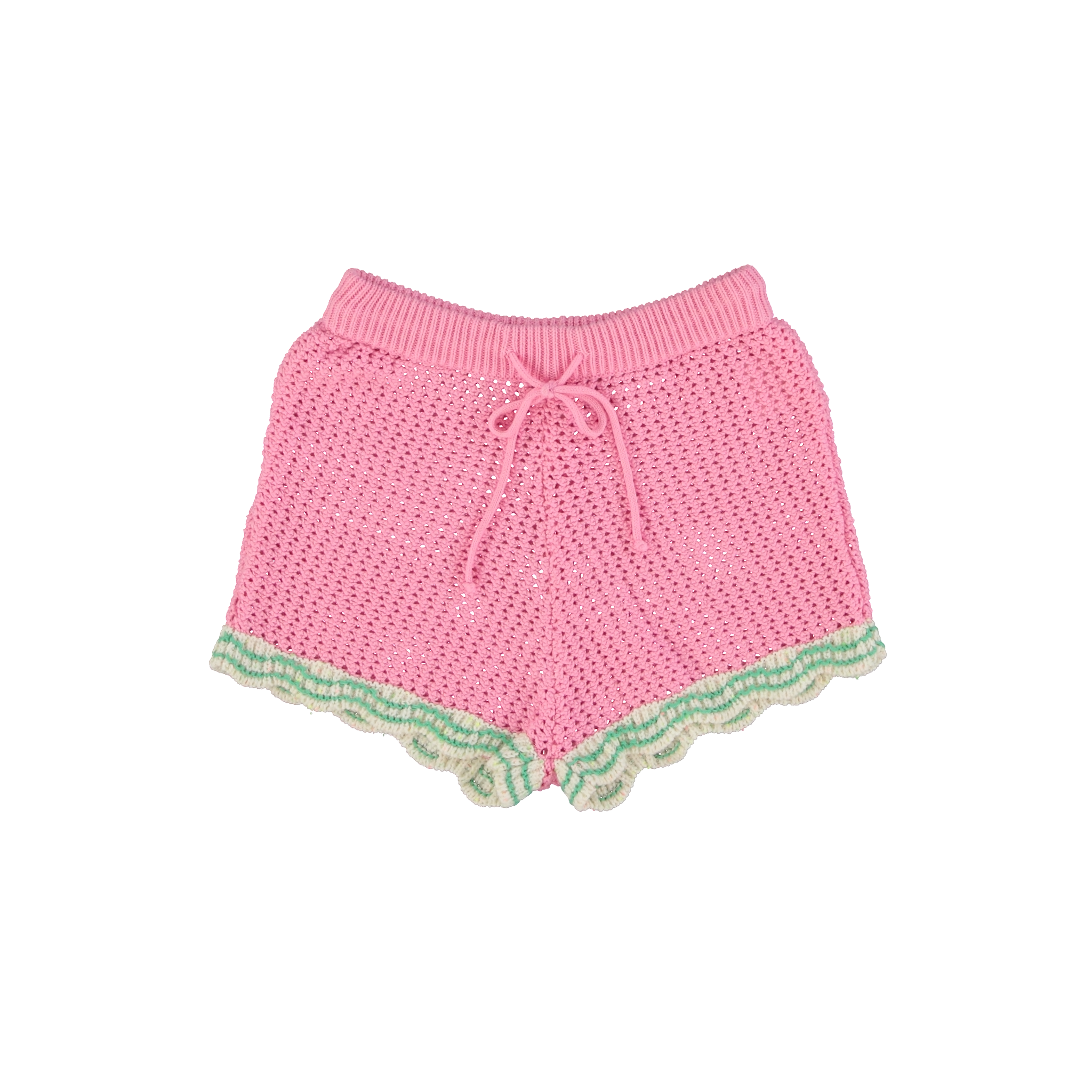 Girls' Crochet Knit Shorts (Marina) - studio white