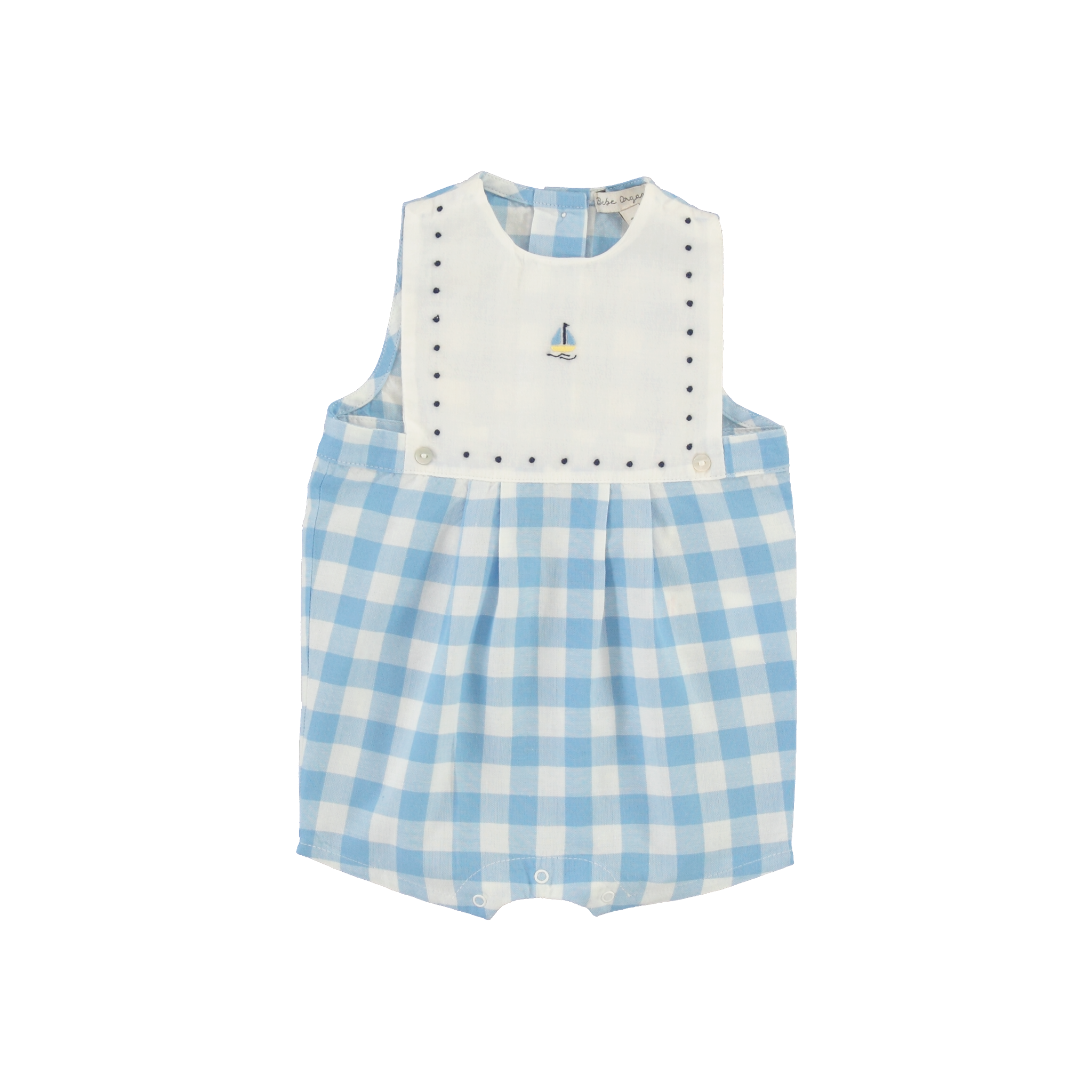 Baby Romper in Sailor Check (Mateus) - studio white