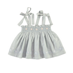 Girls' Smocked Top with Floral Embroidery (Maya) - studio white