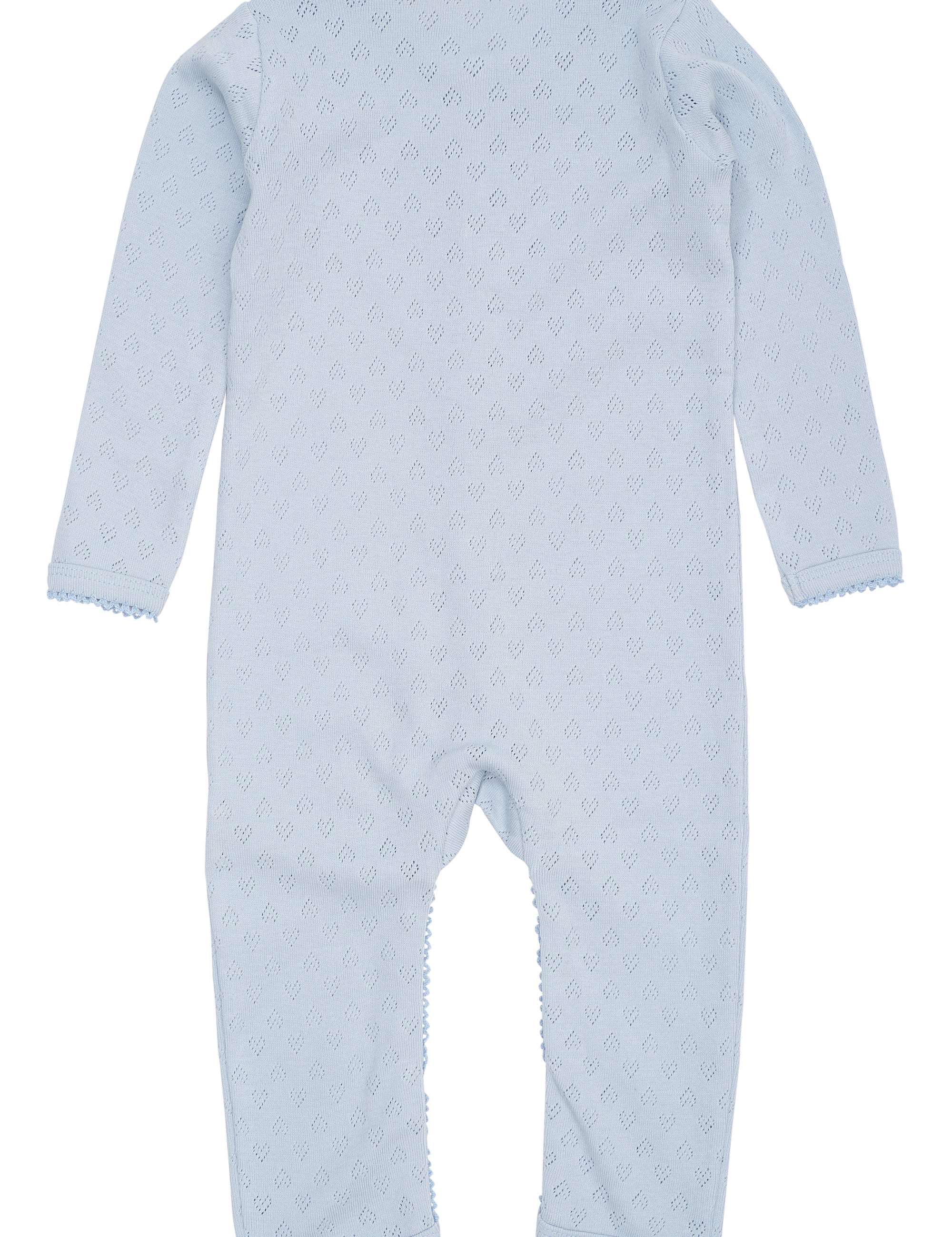 Copenhagen Colors baby pointelle heart organic cotton bodysuit in dusty blue