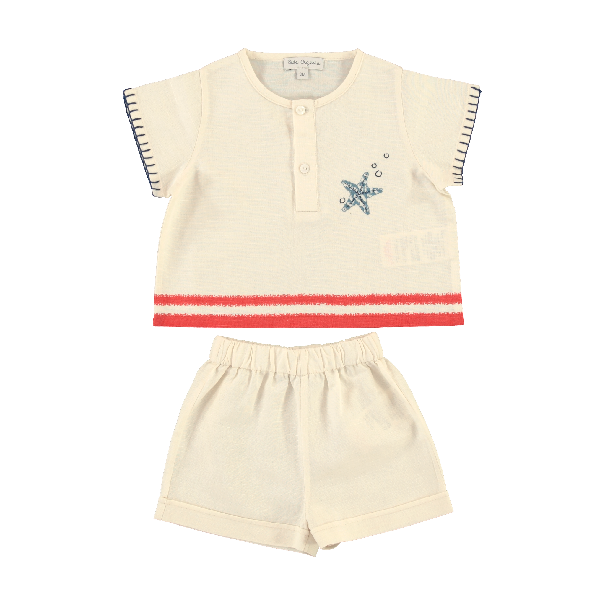 Baby Cotton & Linen Blend Set (Palmer) - studio white