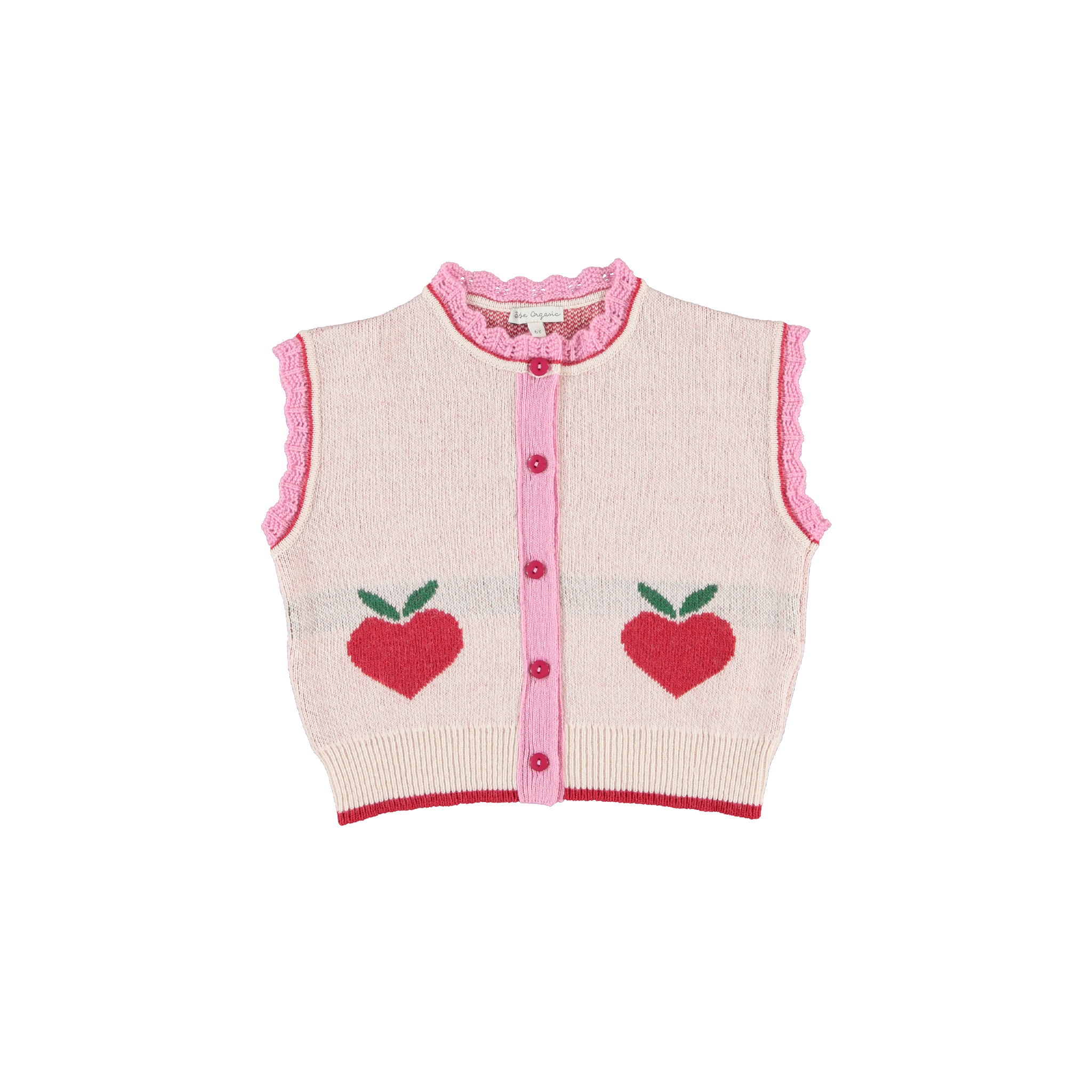 Kids' Wool Blend Knit Vest in Love Apple (Pomme) - studio white