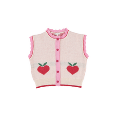 Kids' Wool Blend Knit Vest in Love Apple (Pomme) - studio white