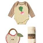 Baby Ramona the Radish Bodysuit, Muslin & Bib Newborn Gift Set