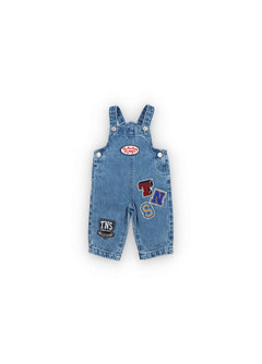 Baby Ridge Organic Denim Dungarees by The New Society — front