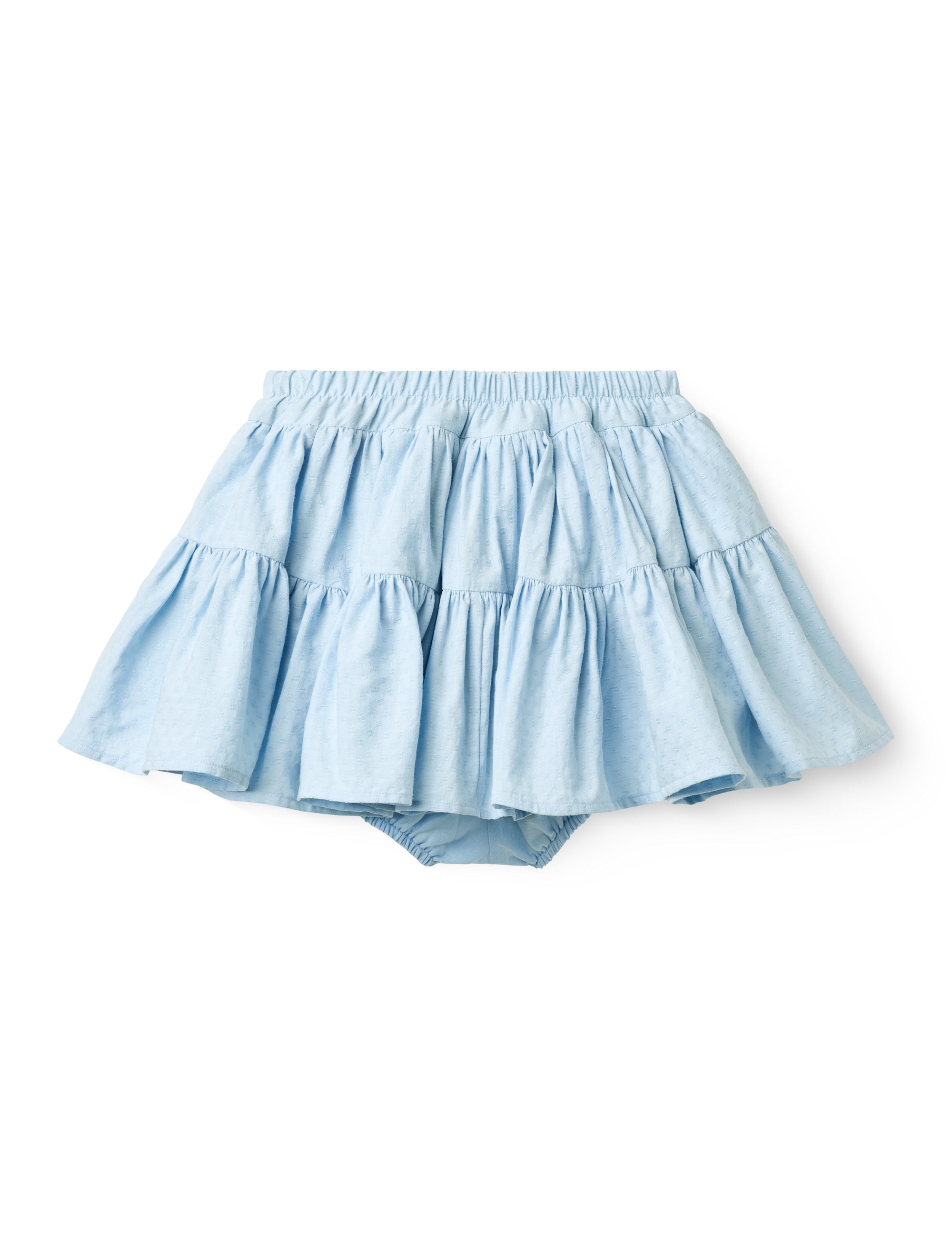 Copenhagen Colors baby girls tulle-lined tiered organic cotton skirt in light blue