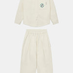 Boys' Slide Canvas Shirt & Trousers Set in Sand by Weekend House Kids