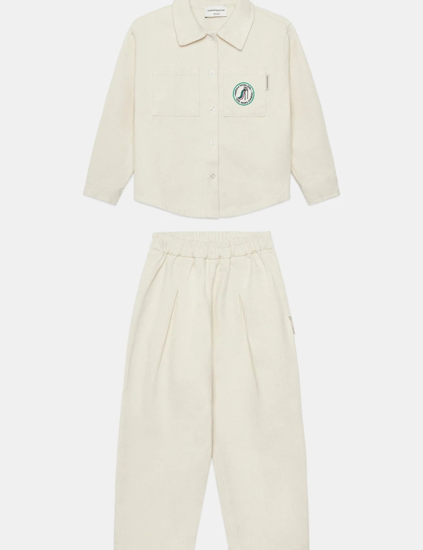 Boys' Slide Canvas Shirt & Trousers Set in Sand by Weekend House Kids