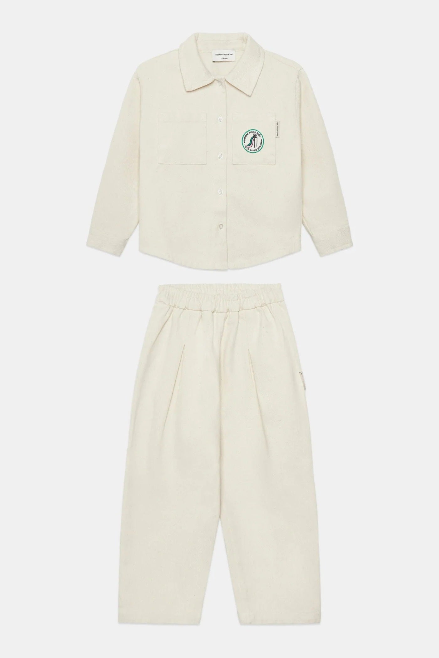 Boys' Slide Canvas Shirt & Trousers Set in Sand by Weekend House Kids