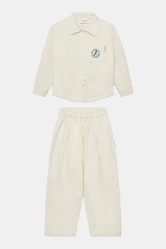 Boys' Slide Canvas Shirt & Trousers Set in Sand by Weekend House Kids