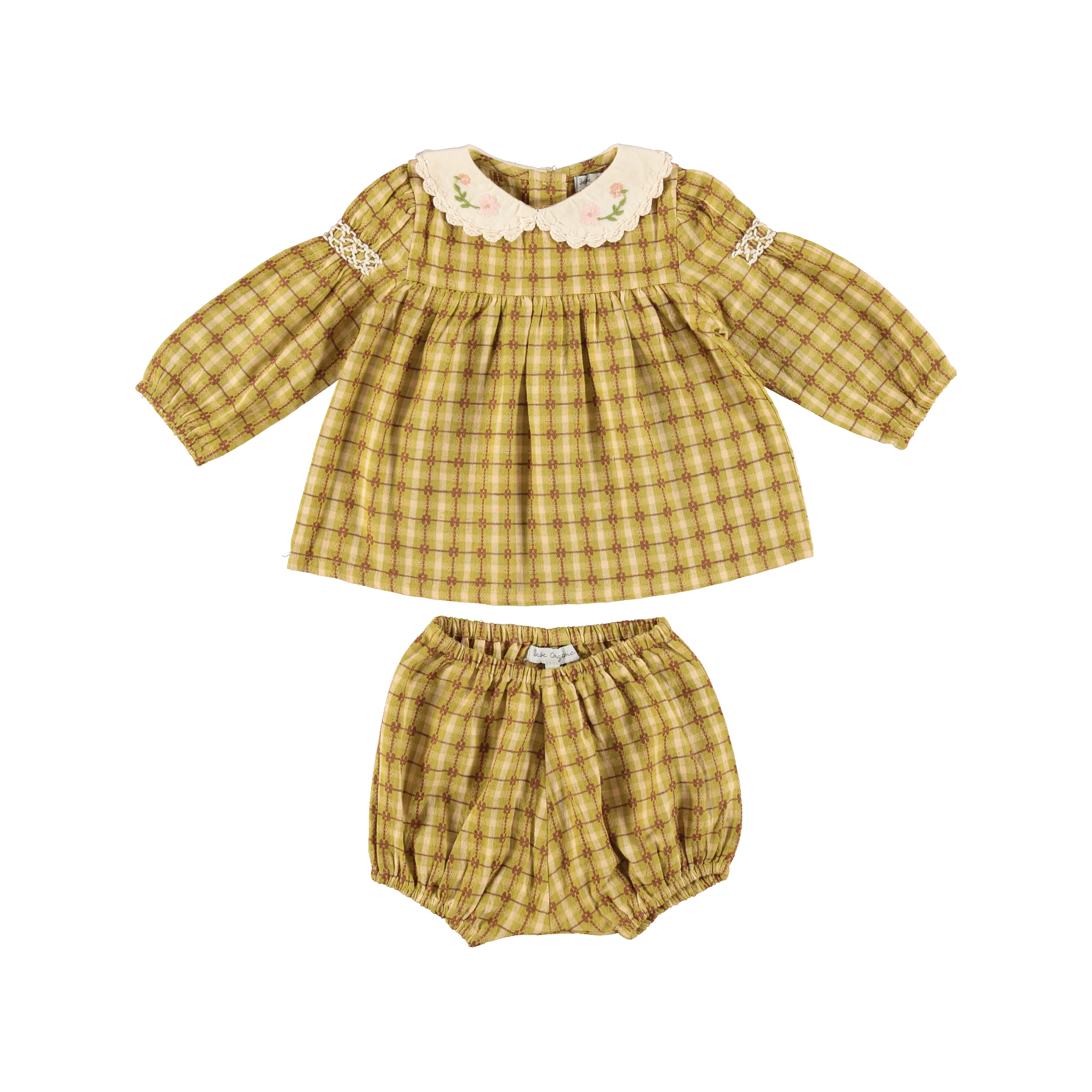 Baby Cotton Set in Nostalgic Green (Saphira) - studio white