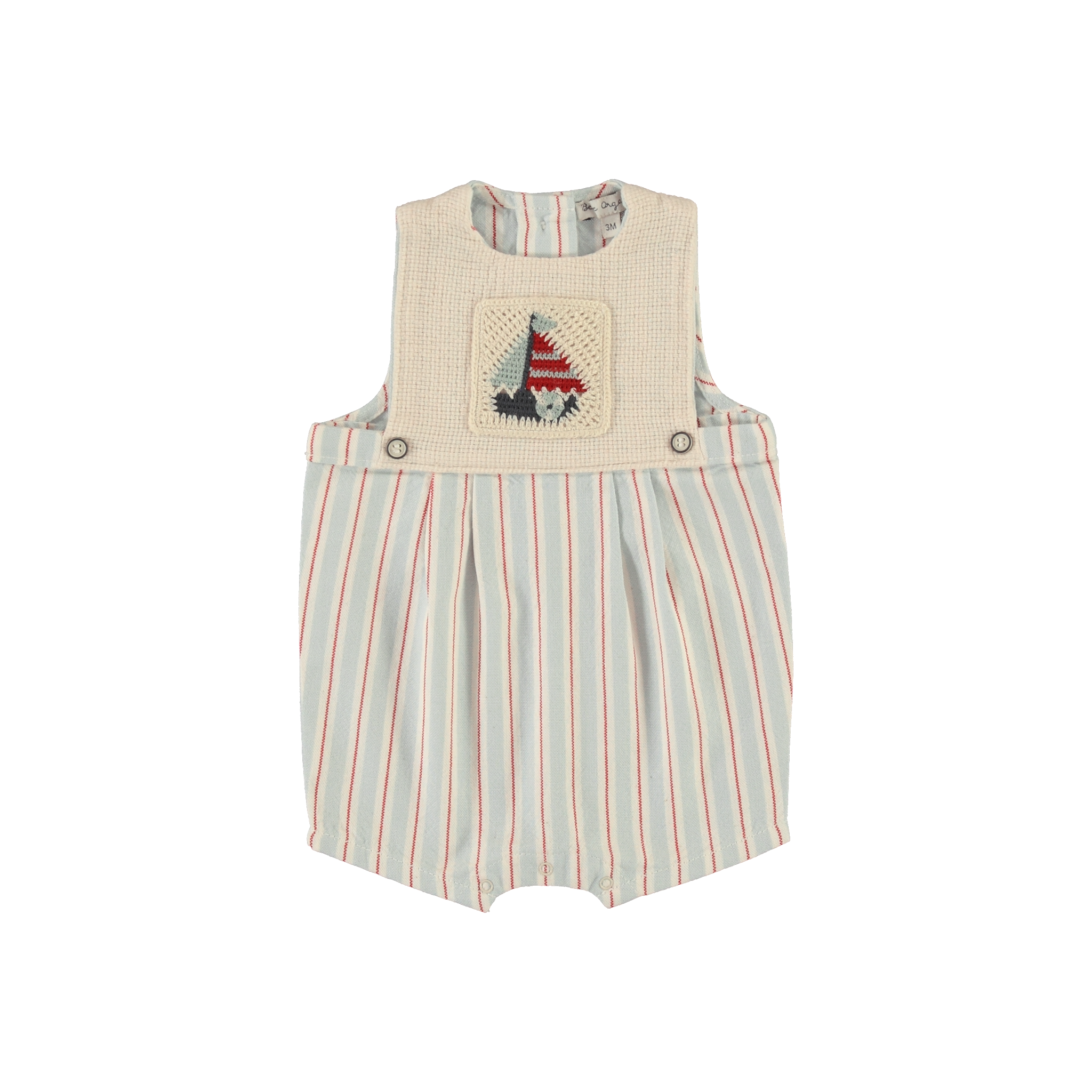 Bebe Organic Baby Vintage-Style Sleeveless Romper (Sebastien)