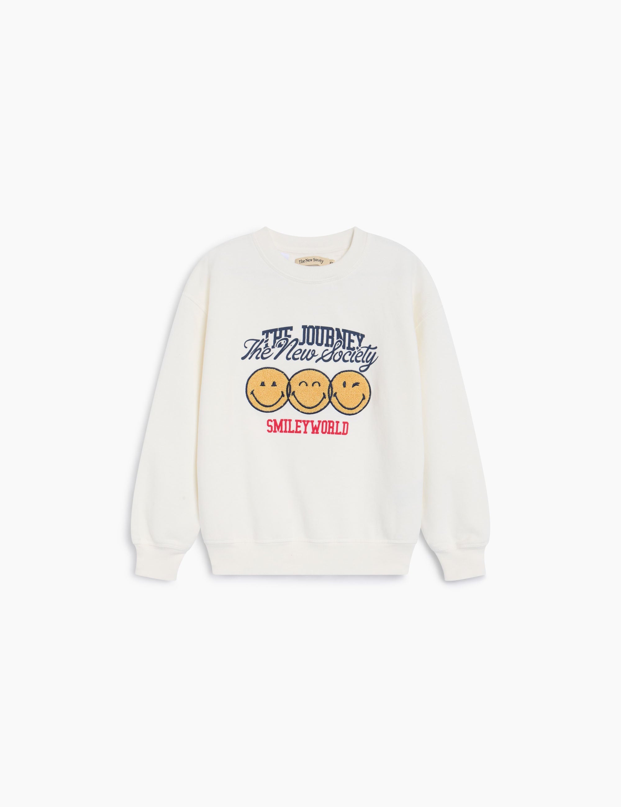 Kids' Smiley Cotton Sweatshirt in Cream by The New Society