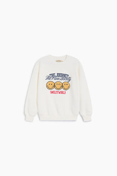 Kids' Smiley Cotton Sweatshirt in Cream by The New Society