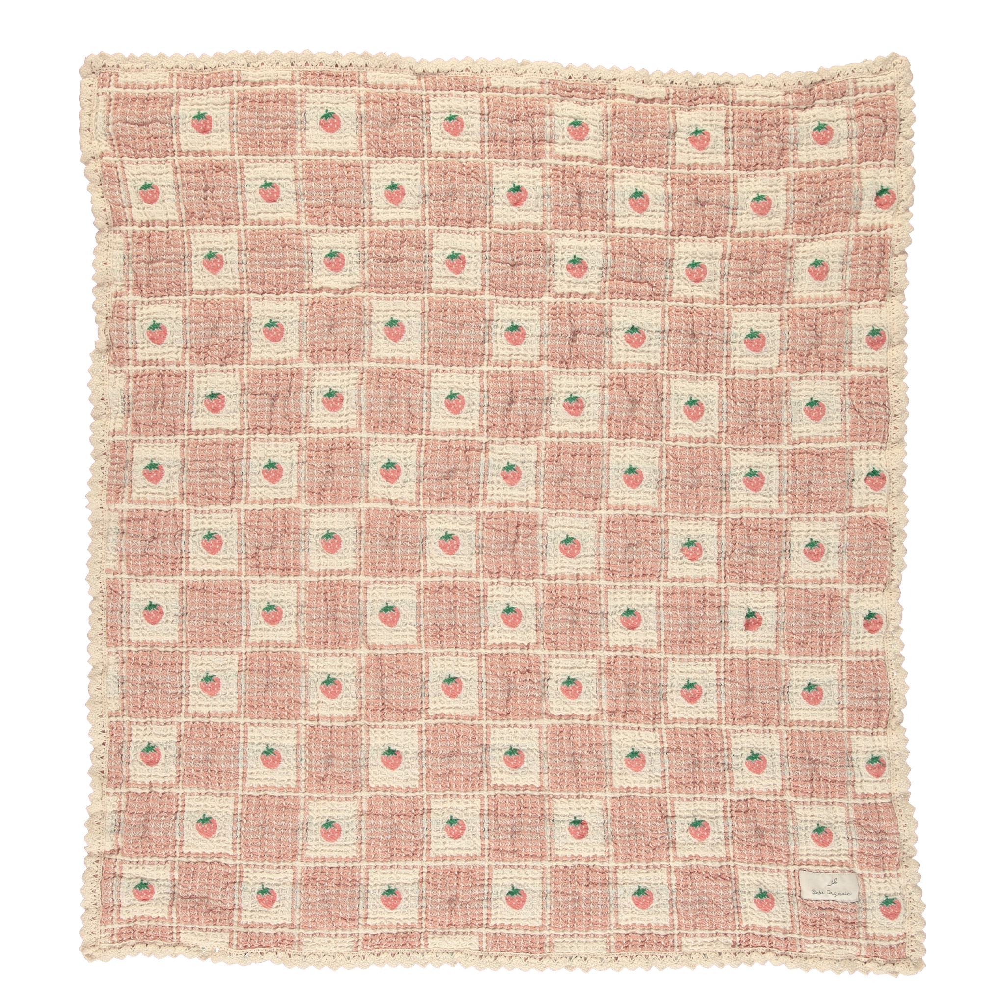 Bebe Organic Baby Strawberry Waffle Blanket