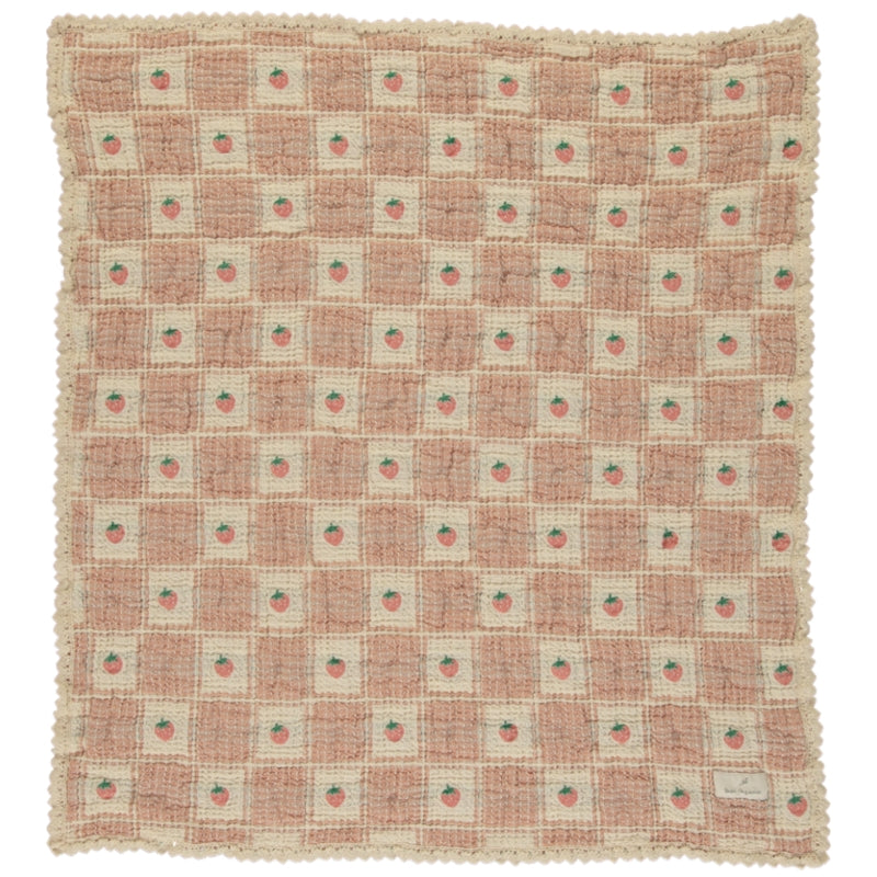 Bebe Organic organic cotton waffle baby blanket in strawberry