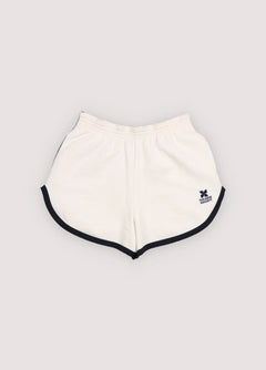 The New Society teen logo fleece shorts in ecru