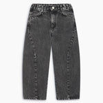 Kids' TNS Denim Twist Wide-Leg Trousers in Black by The New Society
