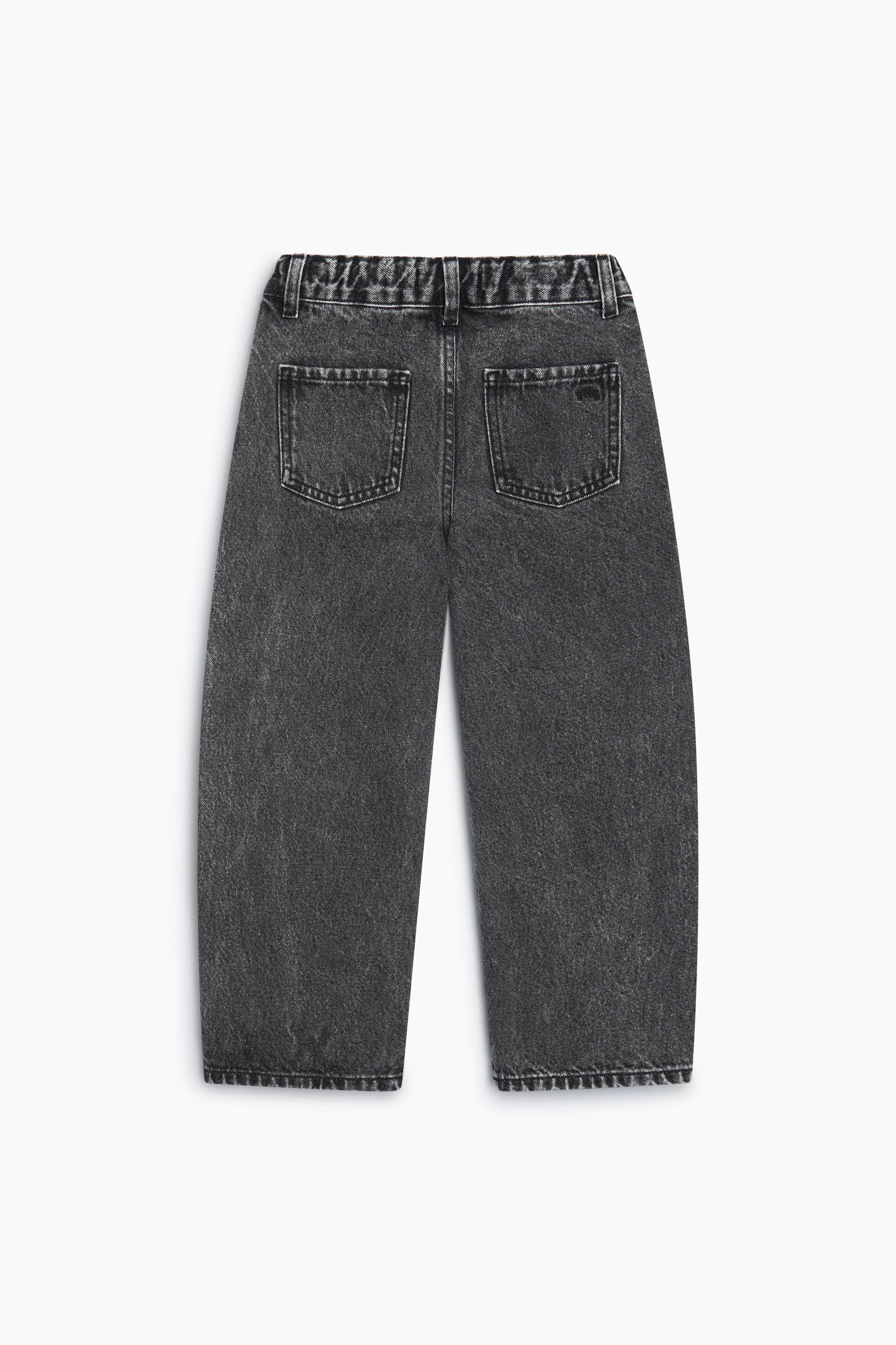 Kids' TNS Denim Twist Wide-Leg Trousers in Black by The New Society