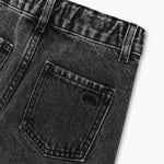 Kids' TNS Denim Twist Wide-Leg Trousers in Black by The New Society