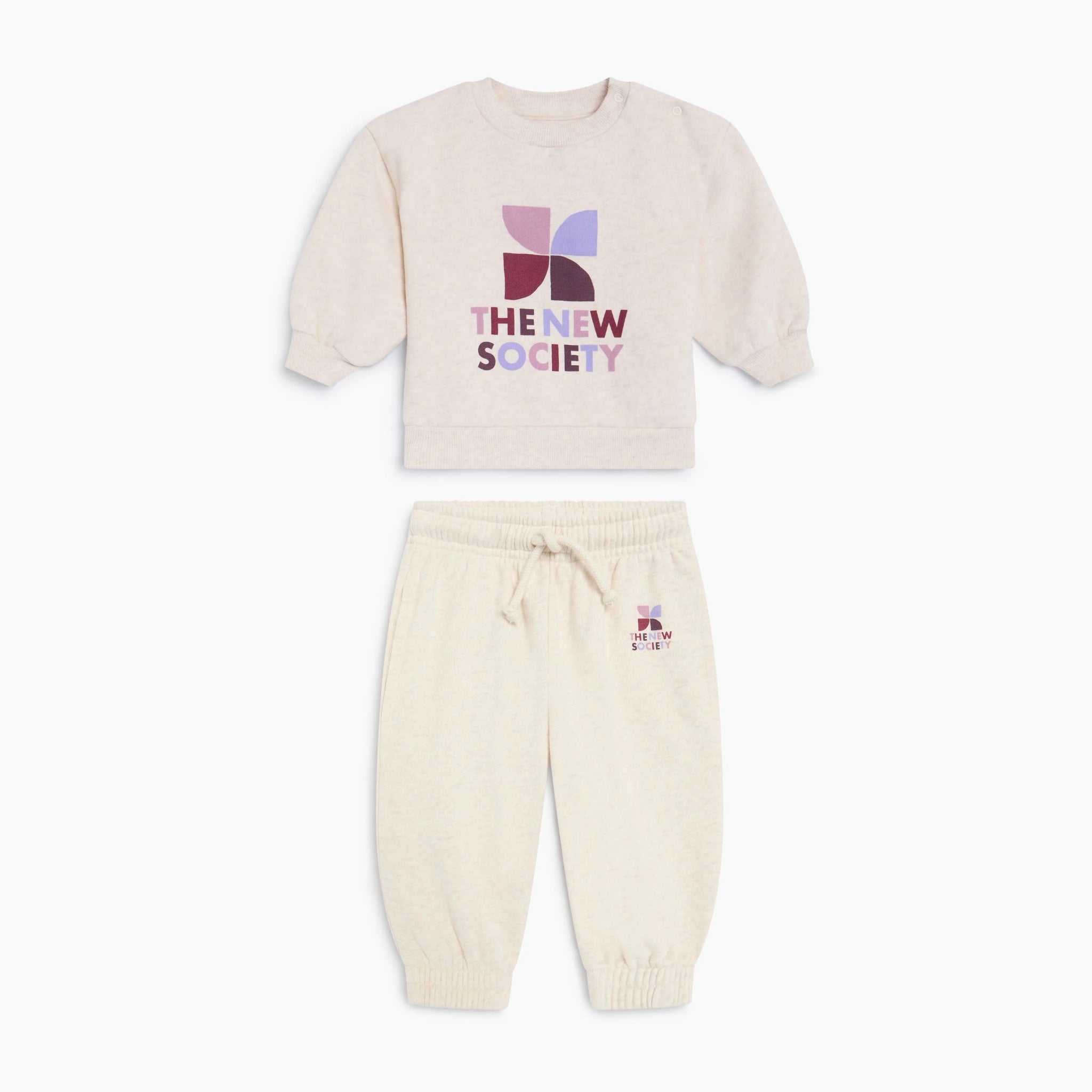Baby TNS Logo Sweatshirt & Joggers Set in Cream by The New Society