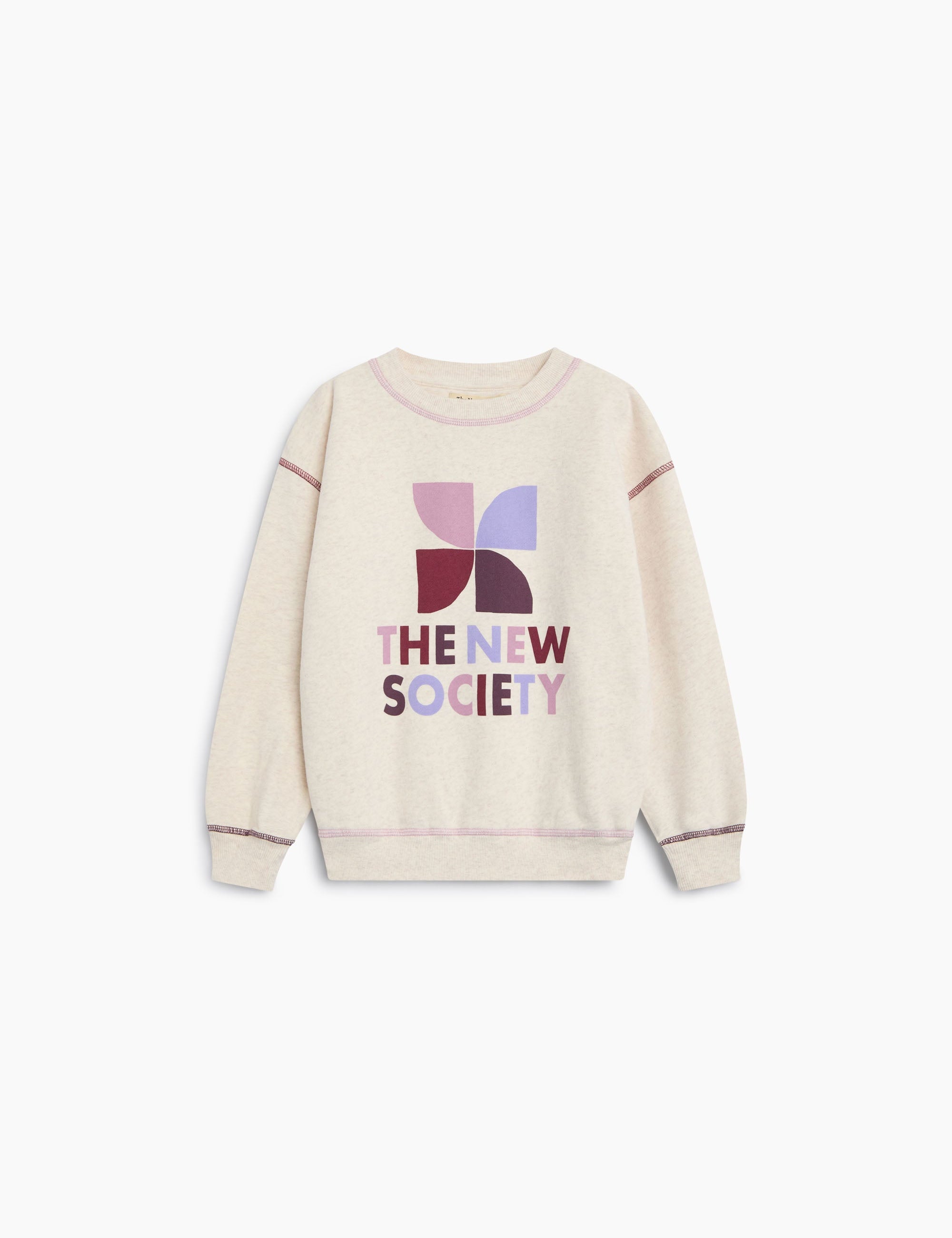 Kids' TNS Logo Sweatshirt in Cream Melange by The New Society