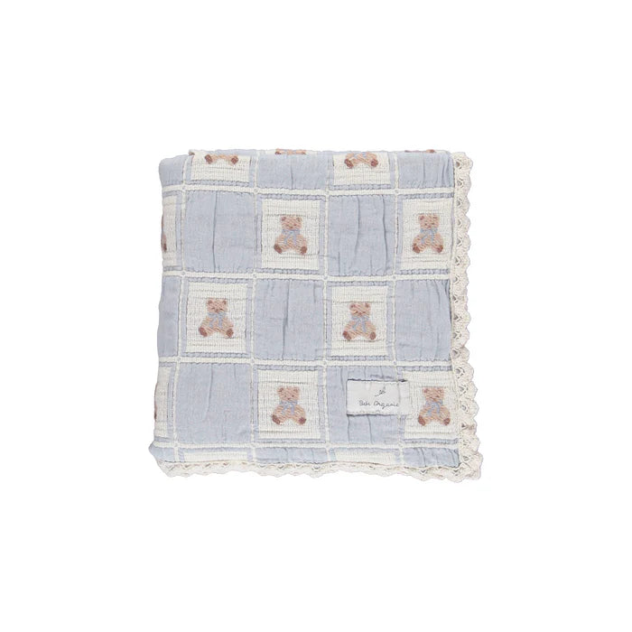 Bebe Organic organic cotton baby blanket with teddy bear design