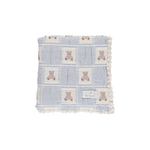 Baby Teddy Bear Patchwork Blanket - studio white